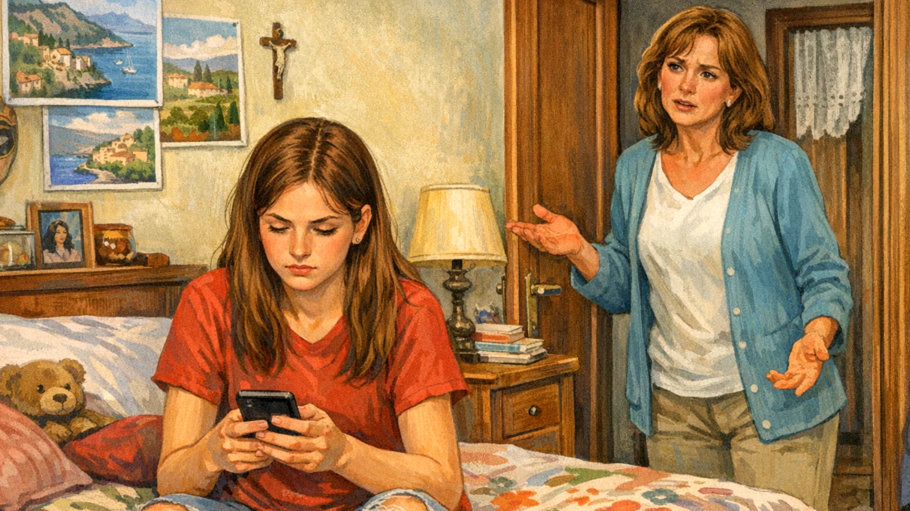 Una mamma fatica a instaurare un dialogo emotivo autentico con la figlia adolescente, che si chiude in sé stessa e comunica solo attraverso monosillabi o messaggi superficiali, creando distanza affettiva e impedendo la condivisione di sentimenti, paure e bisogni profondi"